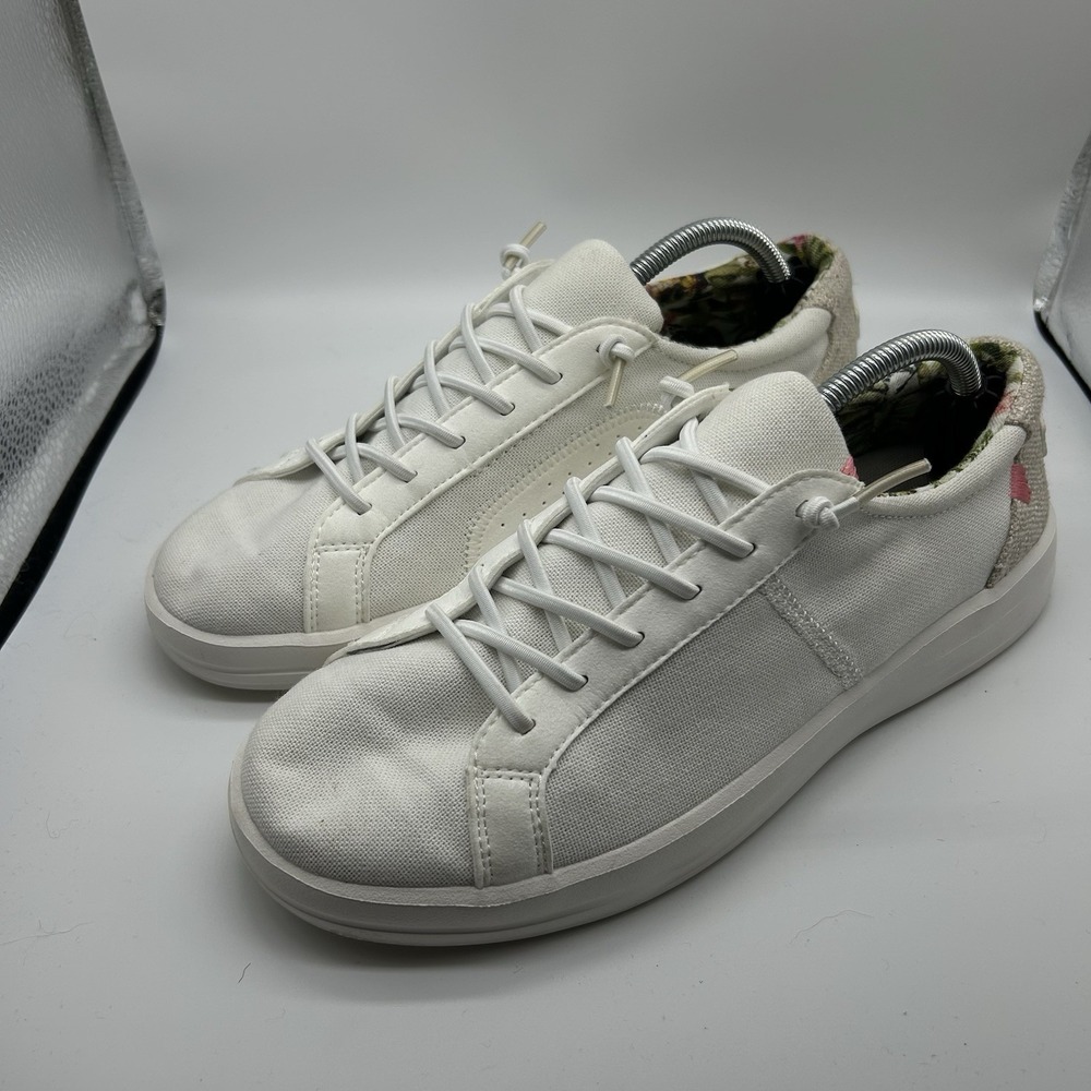 Hey Dude Karina Natural Coconut White Womens Size 9 Slip on Shoes Sneakers